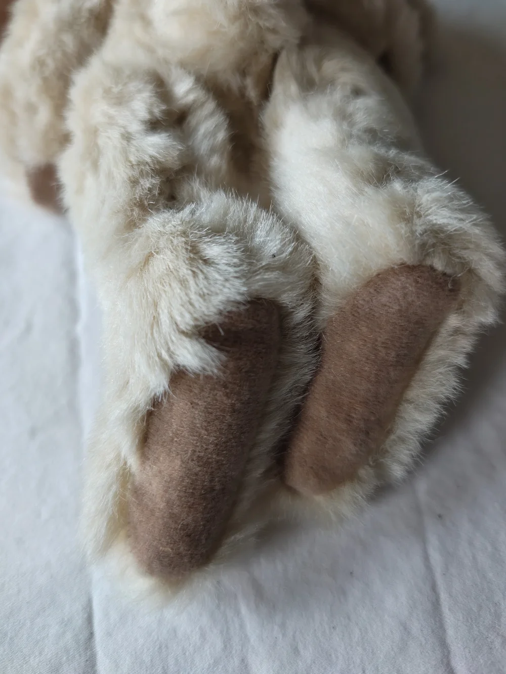 Source Unknown Cream Plush Bunny with Black Ribbon